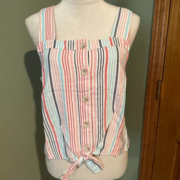 SONOMA TIE HEM SQUARENECK TANK SIZE L  #578 - Picture 2 of 3